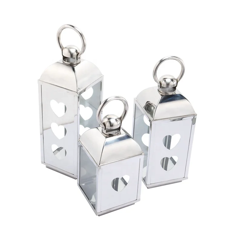 Зеркальные металлические изделия в марокканском стиле свечеобразные фонари из нержавеющей