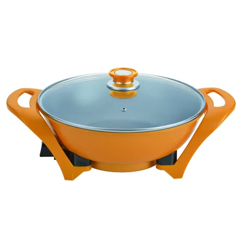 Round aluminum die-cast golden electric cooker frying pan