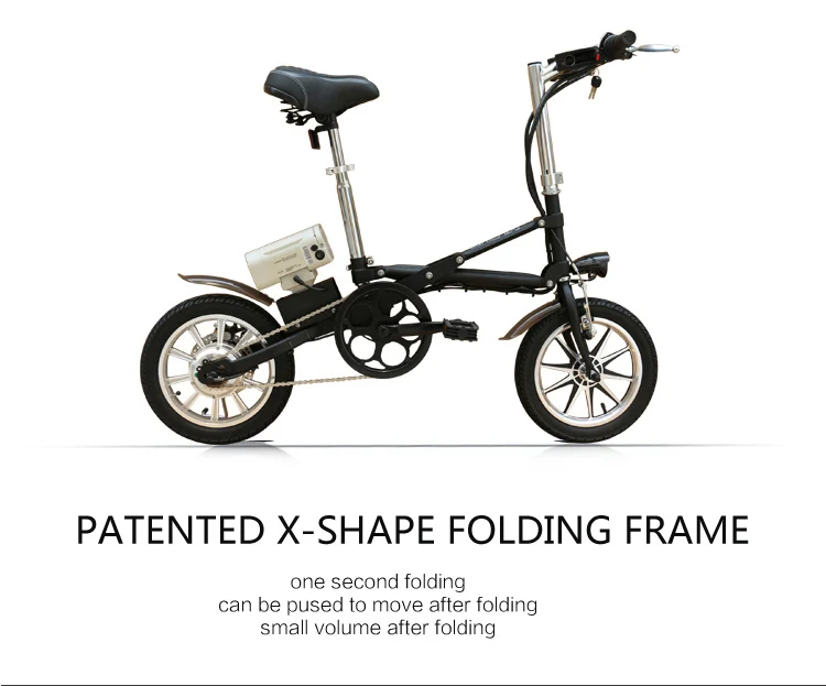 14 inch lithium battery electric bike one second quick folding ebike for adults