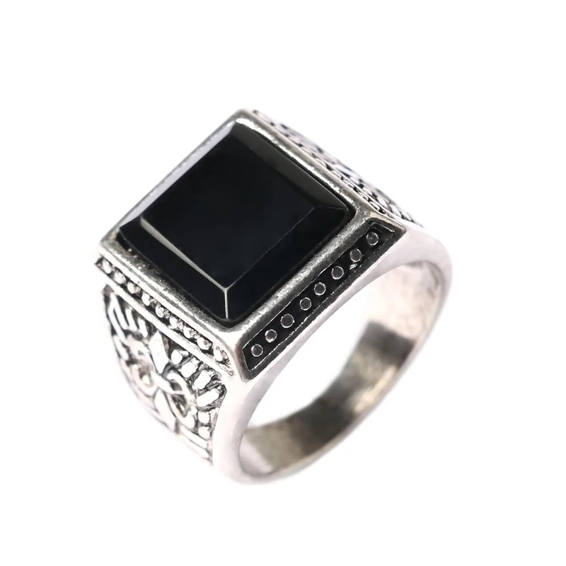 YWMT Wholesale Vintage Silver Turquoise Gemstone Ring For Men