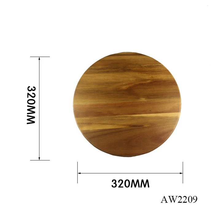 2017 hot sale kitchen use round acacia wood cutting board wholesale