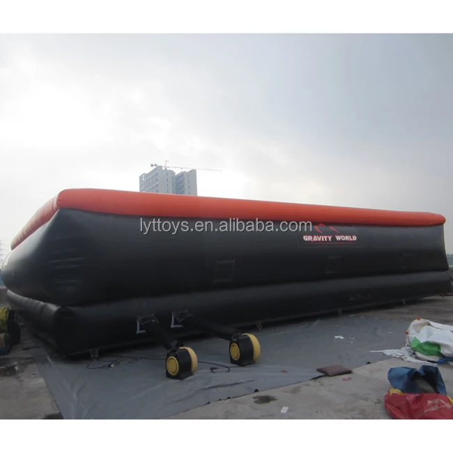 Outdoor inflatable big stunt jumping cushion air bag for bike sport
