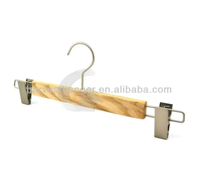 Popular New Style Wooden Luxury Pants Hanger with clips