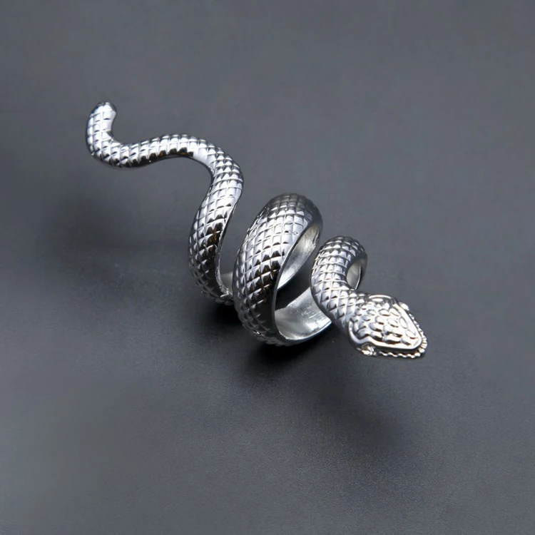 Blues RTS Fashion zinc alloy Gold Silver Plated Men Trendy Snake Shape Hip Hop Punk Snake finger Ring for men women jewelry