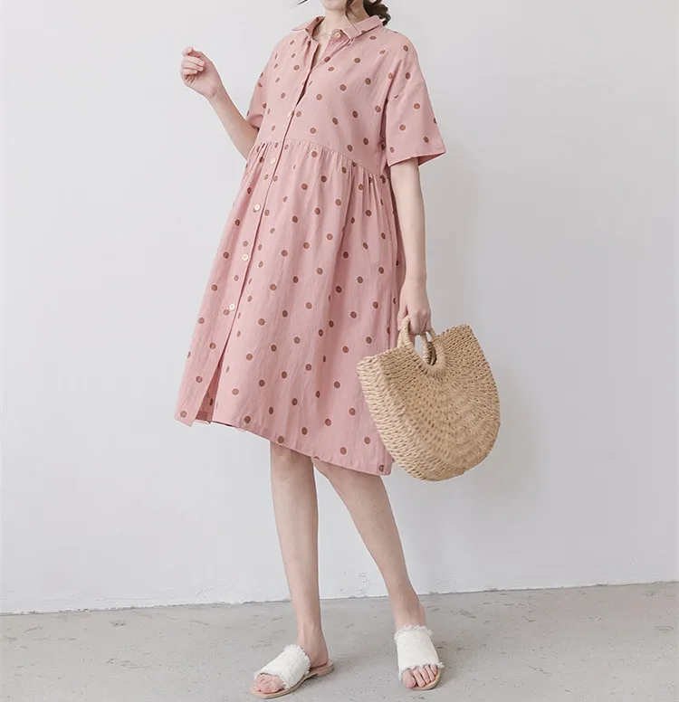 Korean women wholesale clothing Casual pink color maternity dresses