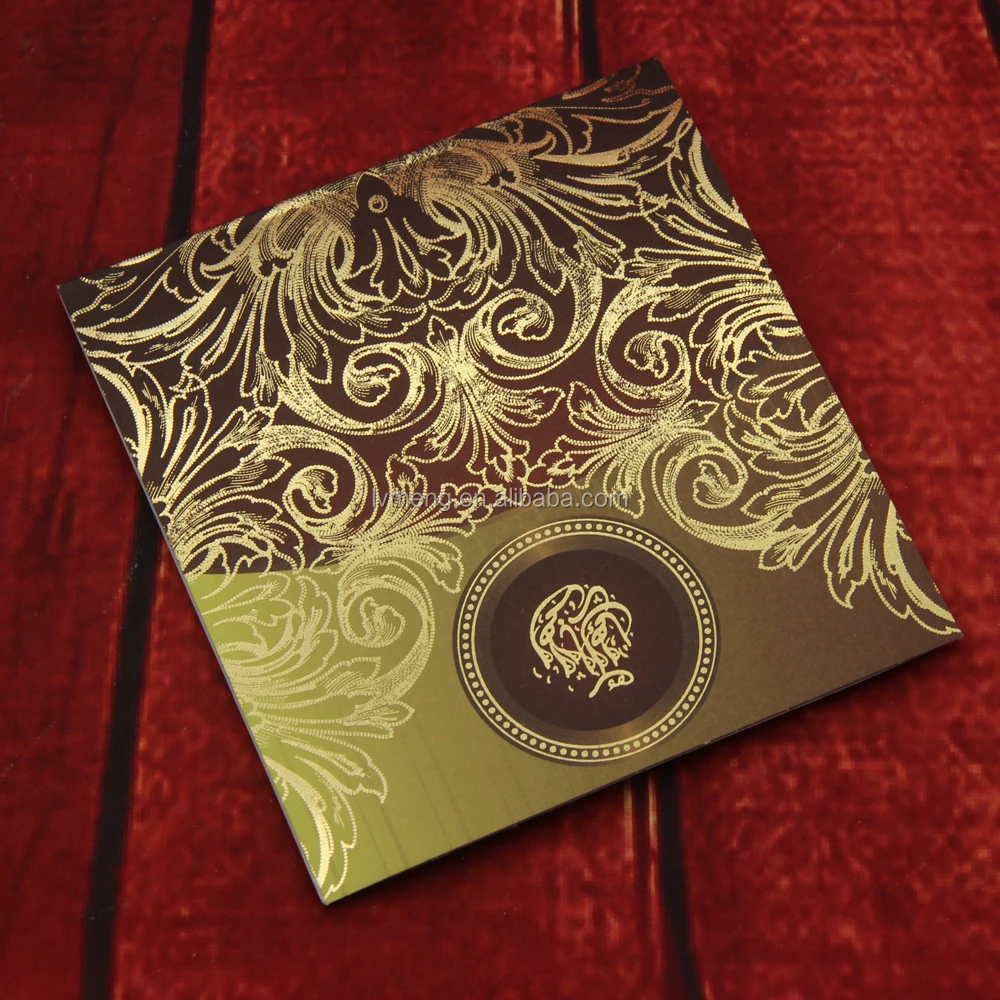 
Unique Design yemen Wedding Invitation Cards with match envelopes cheap price Yiwu factory 