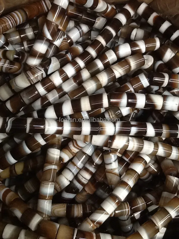 2mm hole cylinder Madagascar agate beads 15x18mm agate barrel beads with 2mm hole