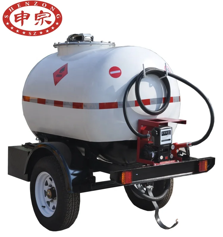 
small drawbar trailer 1000L diesel fuel transport tanker trailer 