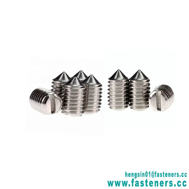 Factory Low Price Stainless Steel Slotted Set Screw With Cone Point DIN553