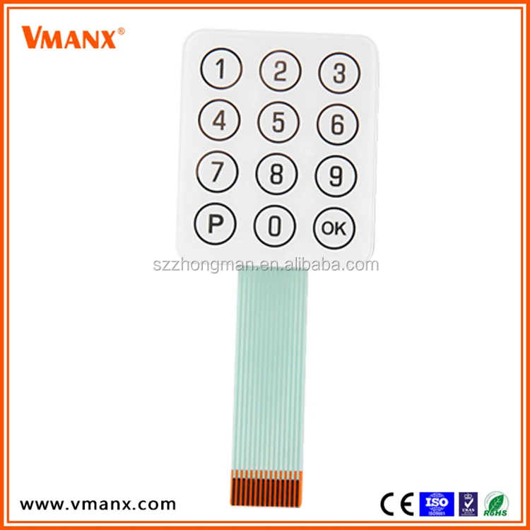 Vmanx Embossed Customized Smart Panel Wall Touch membrane Switch