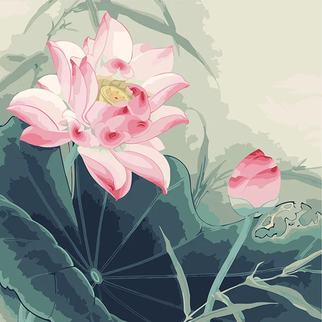 Customized DIY Kit Paint By Numbers Flowers Oil Painting Art