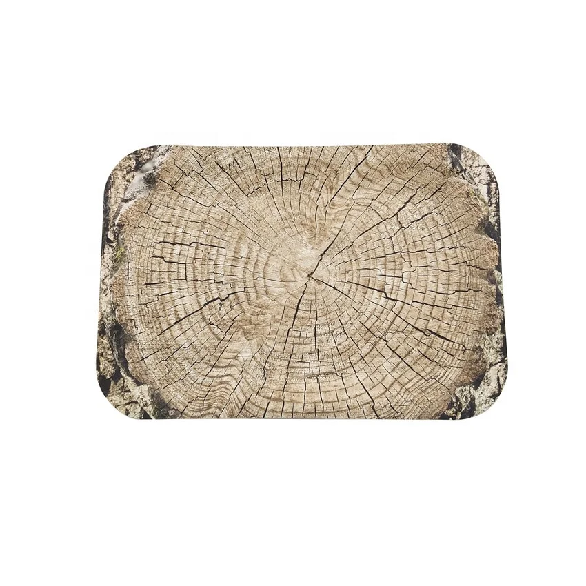 
food graded wood printed paper tray disposable rectangular paper plate 