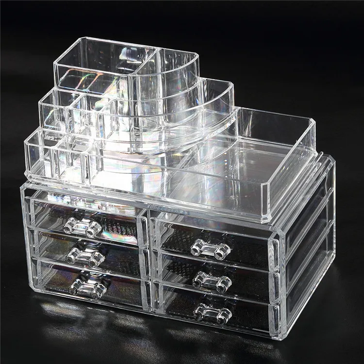 2018 Factory Direct price wholesale clear acrylic Jewelry & Cosmetic containers Storage Display Boxes