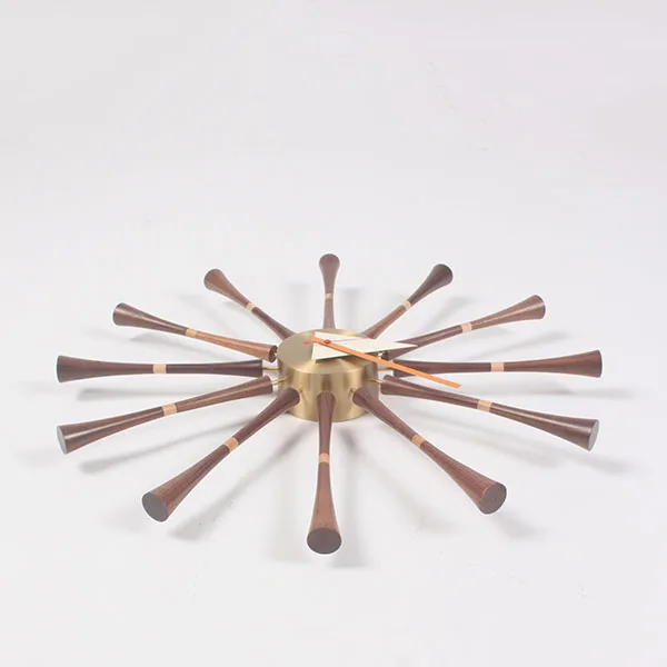 NASIDA CW12 Walnut clock wall Huge Spindle Modern Wall Clock