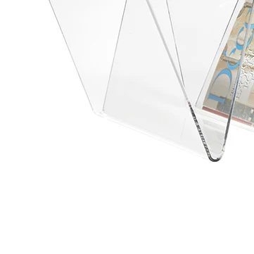 Simple Design Exquisite Transparent Clear Acrylic W Shaped Magazine Display Rack