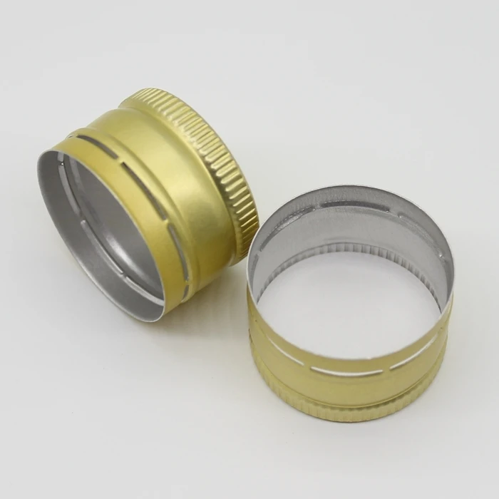 28mm Golden Theft-proofing Aluminum ROPP Cap Seal with PE Gasket