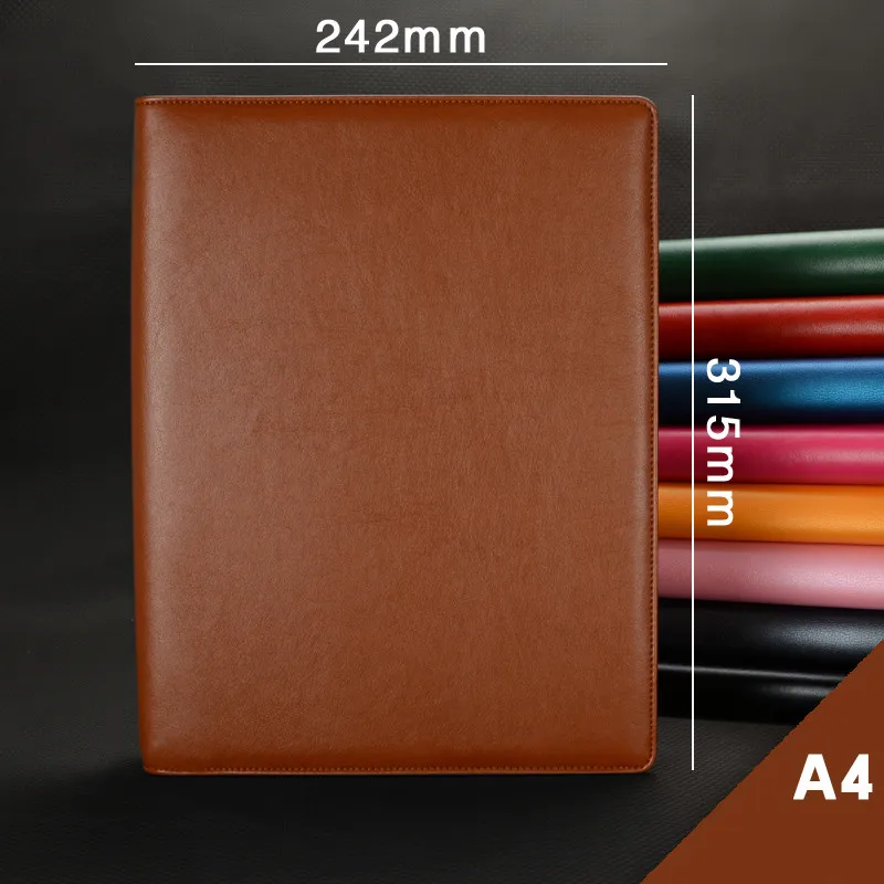 Executive file folder A4 leather loose-leaf clipboard business meeting sales file folder with pocket