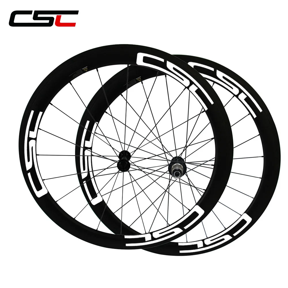 1290g Only CSC 50mm Tubular Carbon Fiber road bicycle wheels R13 hub Mac 424 Spokes