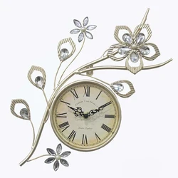 High Quality Flower Shape Watch Wrought Modern Wall Clock for Home Decor
