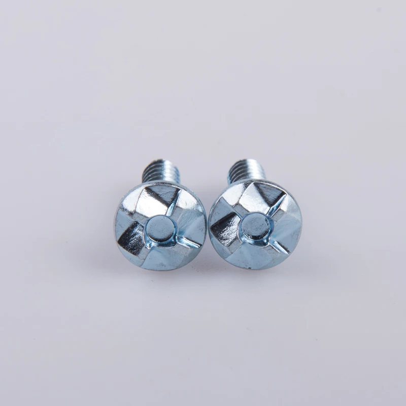 Blue Zinc Clutch Head License Plate  Security Screw With Self Thread