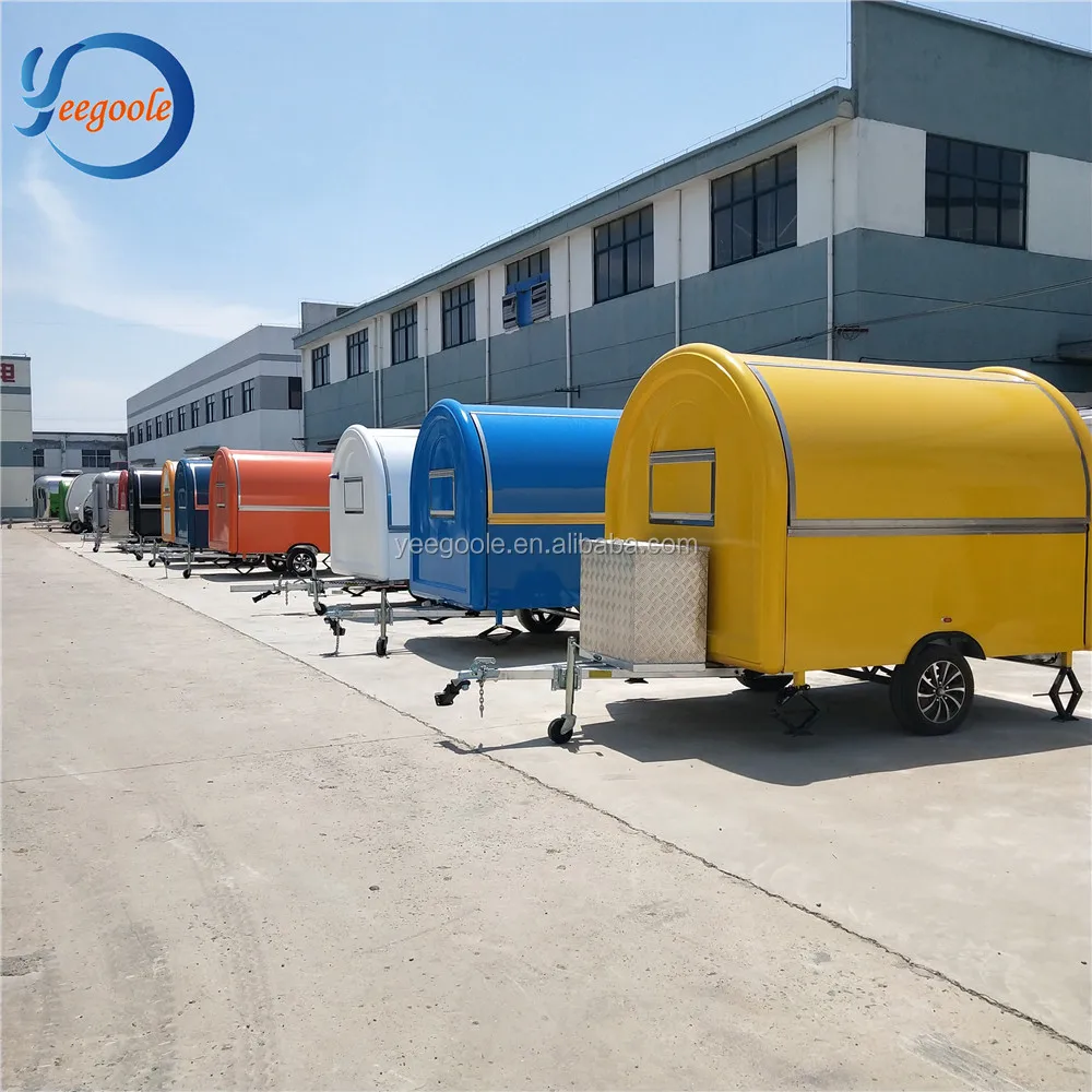 Mobile Food Cart / Fibreglass Mobile Cooking & Coffee Catering Van Trailer