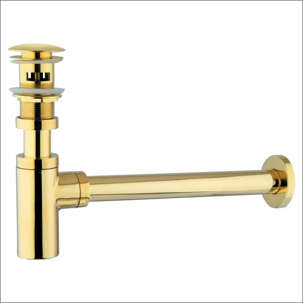 Золотая круглая раковина в бутылке, ловушка для отходов, набор для слива, выдвижная ловушка