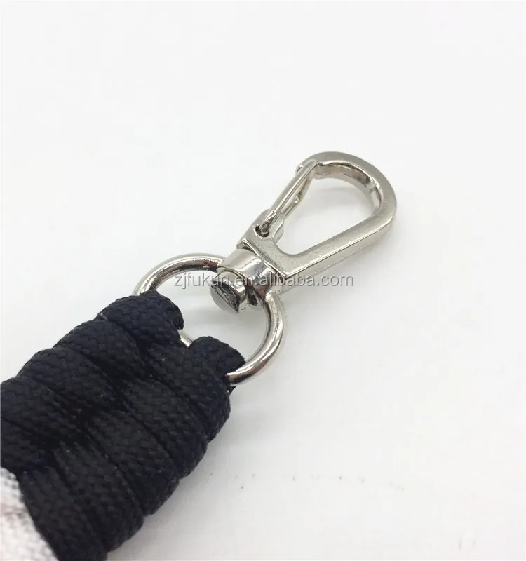handmade survival black red white ribbon brazilian jiu-jitsu belt paracord keychain