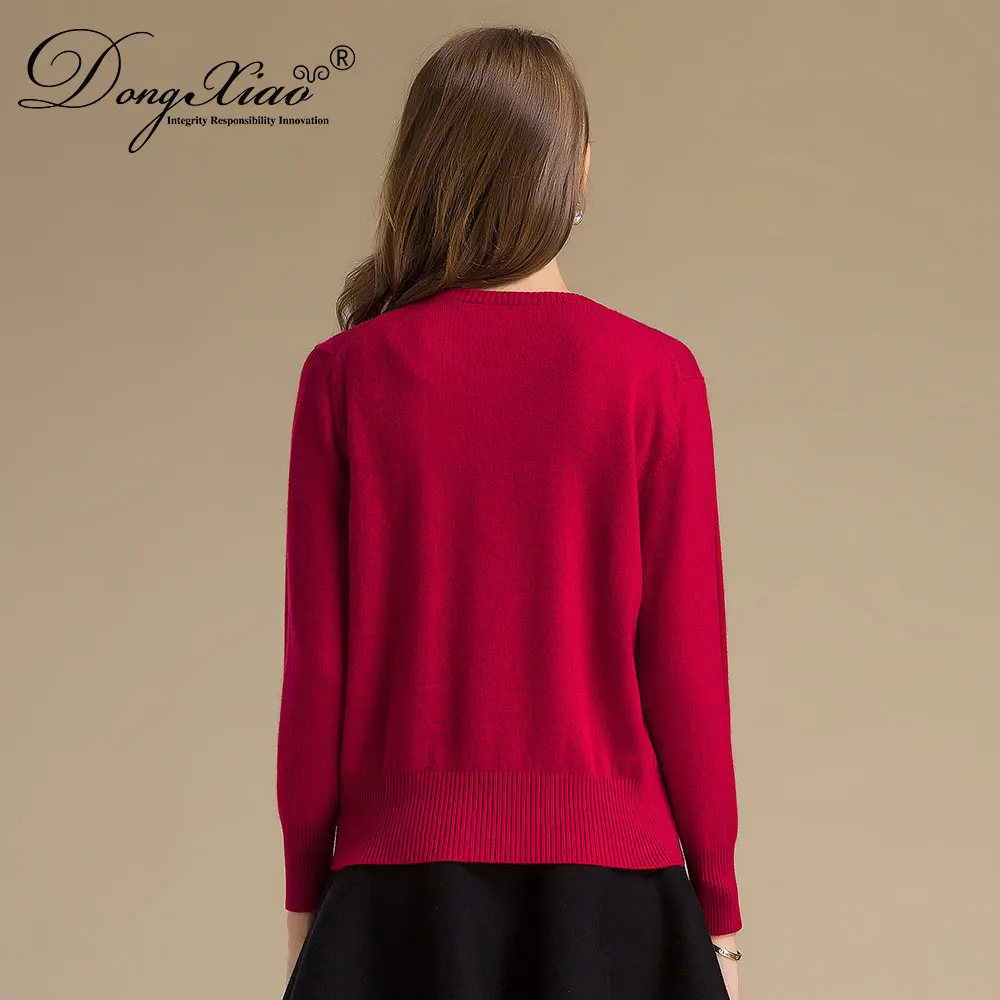 Hand Knit Zip Sweater Long Sleeve 100% Cashmere Cardigan Women