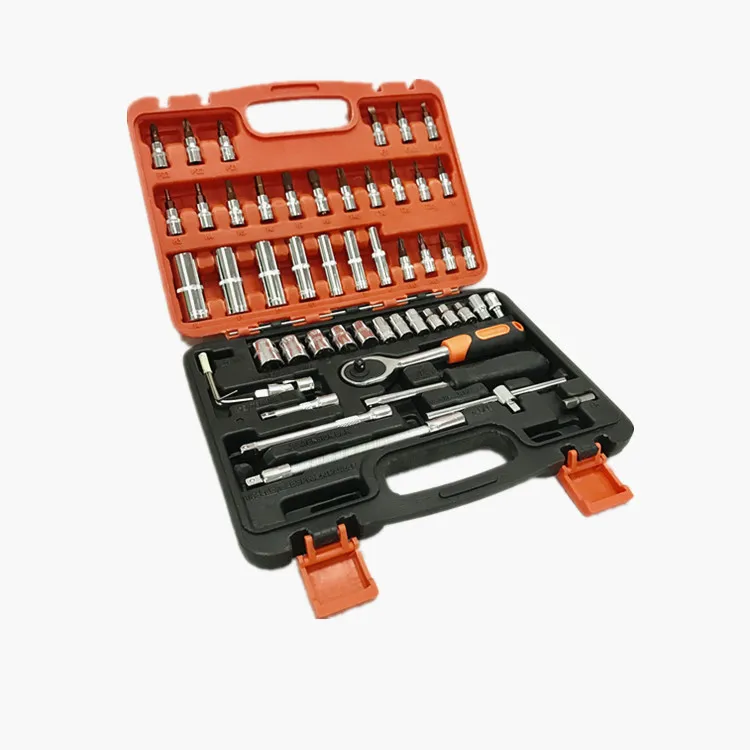 53 bit socket hex key wrenches universal joint extension bar spinner handle household hand tool set