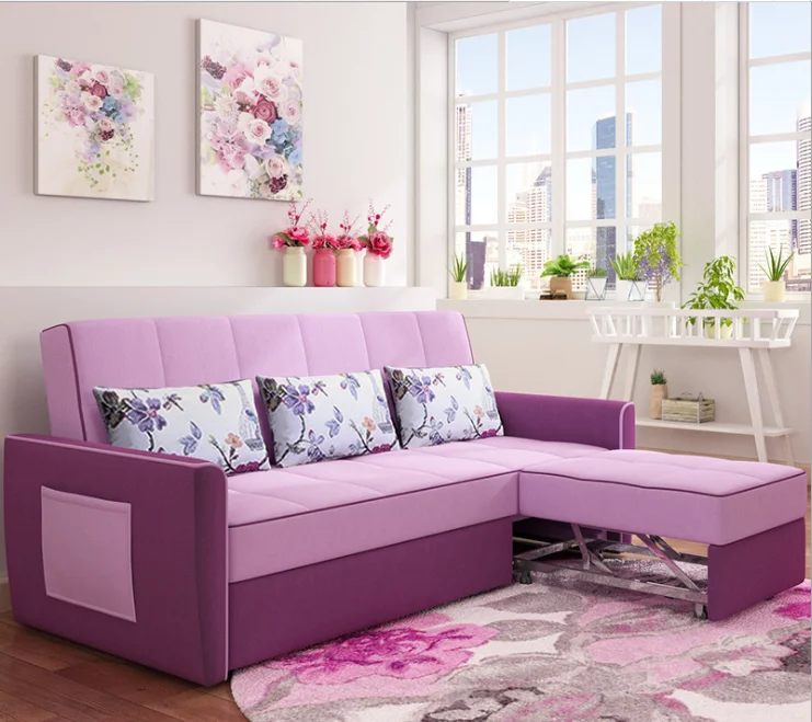 Modern storage corner custom folding double deck cover adjustable couch sleep fabric sofa bed