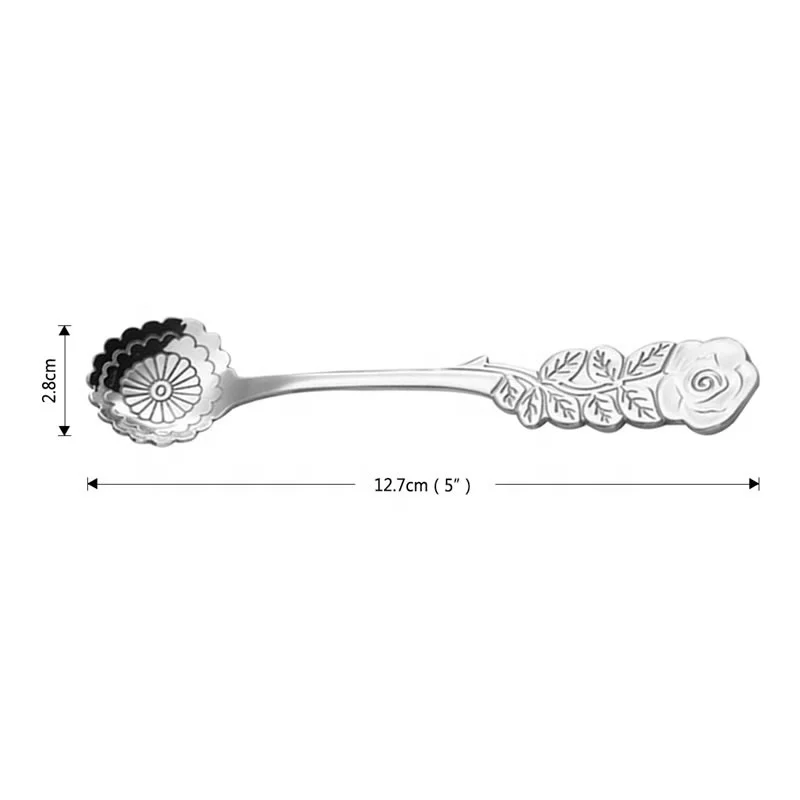 
YiJia flower pattern stainless steel dessert coffee sirring spoon as wedding gift 