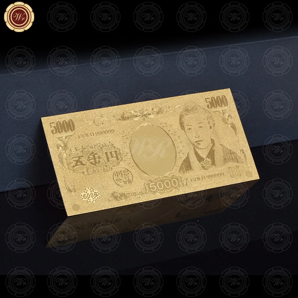 WR Japan 5000 Yen 999.9 24 Karat Gold Banknote Inazo Nitobe Gold Banknote