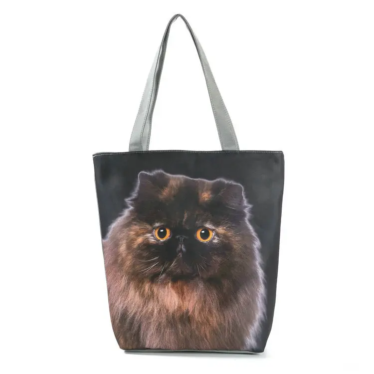 LYMECH 3D print floral tote bag fashion cute handle cotton canvas handbag hand