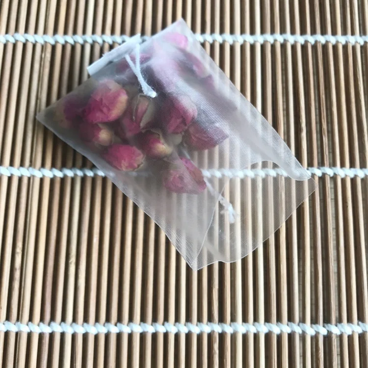 
Biodegradable Tea Bag Empty Corn fiber Pyramid Tea Bags With String For Tea Packaging 