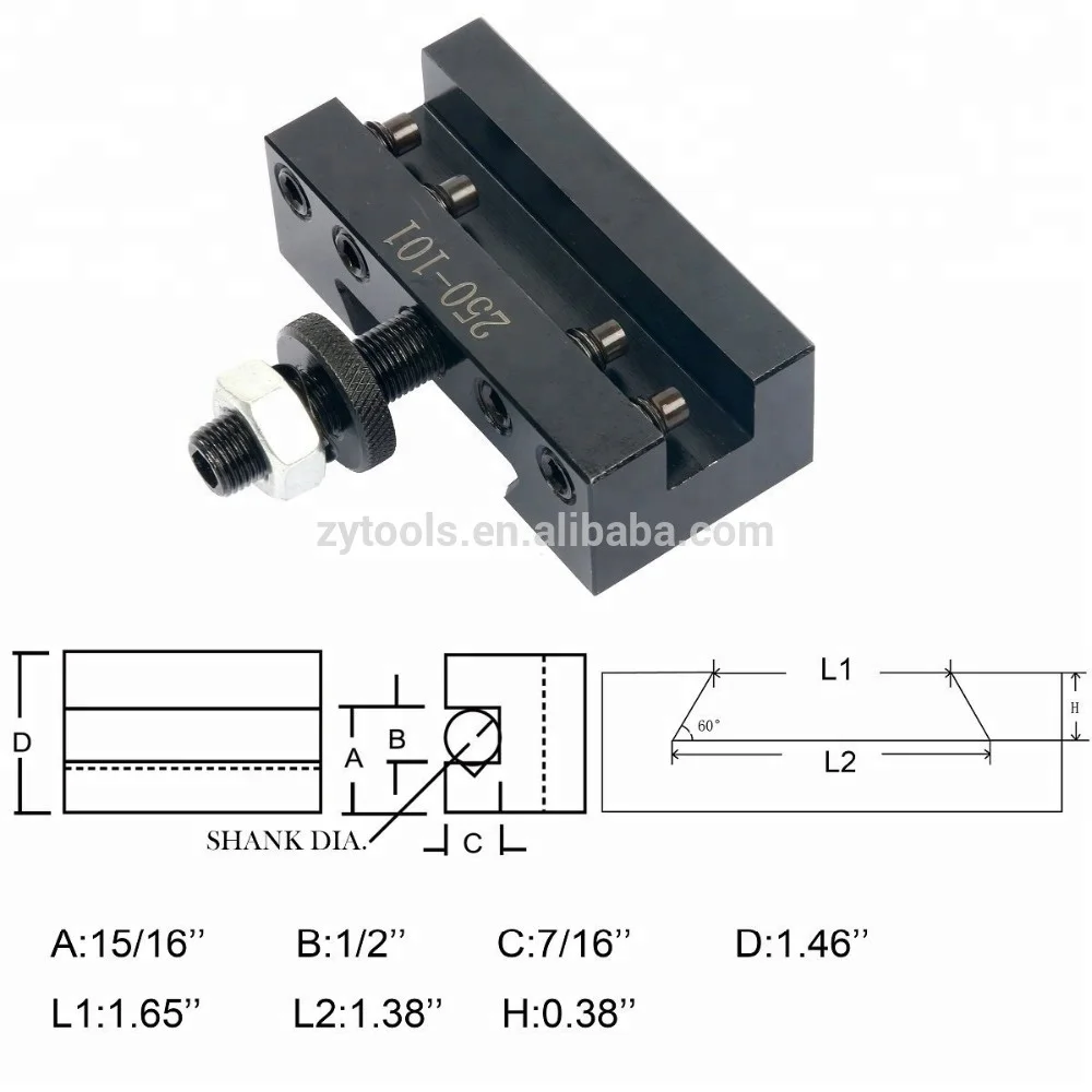 250-101 No. 1 AXA 100 Quick Change Lathe Tool Post Holder Turing and Facing Tool Holder