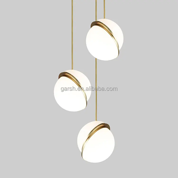 Golden Iron Milk White Modern Acrylic Pendant Light
