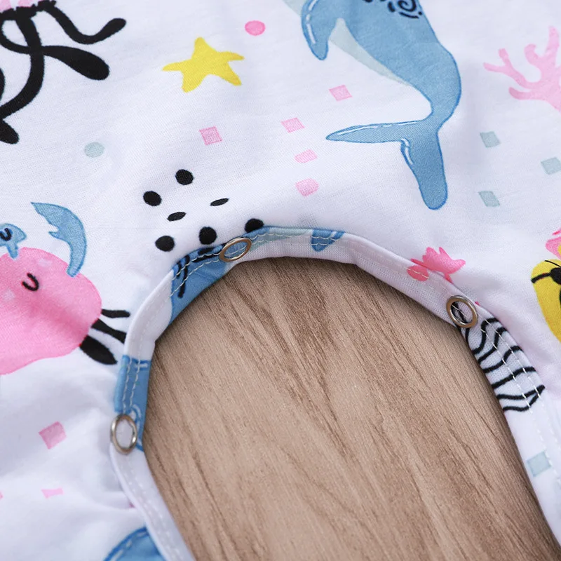 2019 summer Ocean Animal full print KIDS BODYSUITS ROMPERS infant cotton romper 0-2years