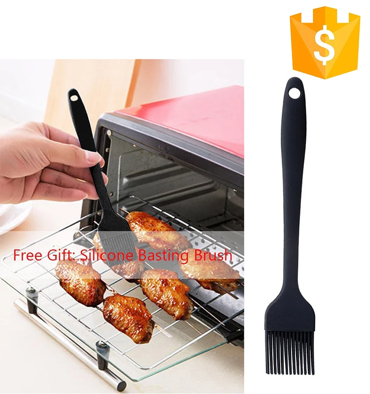 GreenEarth Silicone Oven Mitts BBQ Grill Brush Meat Claws Heat Resistant Kitchen Tool Sets Including Skewers Basket in Box