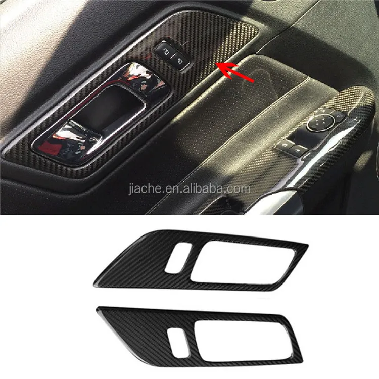 
Real Carbon Fiber Interior Trims Dashboard Meter Bar Cover Mouldings For Ford Mustang 2015 2016 2017 Center Console decoration 