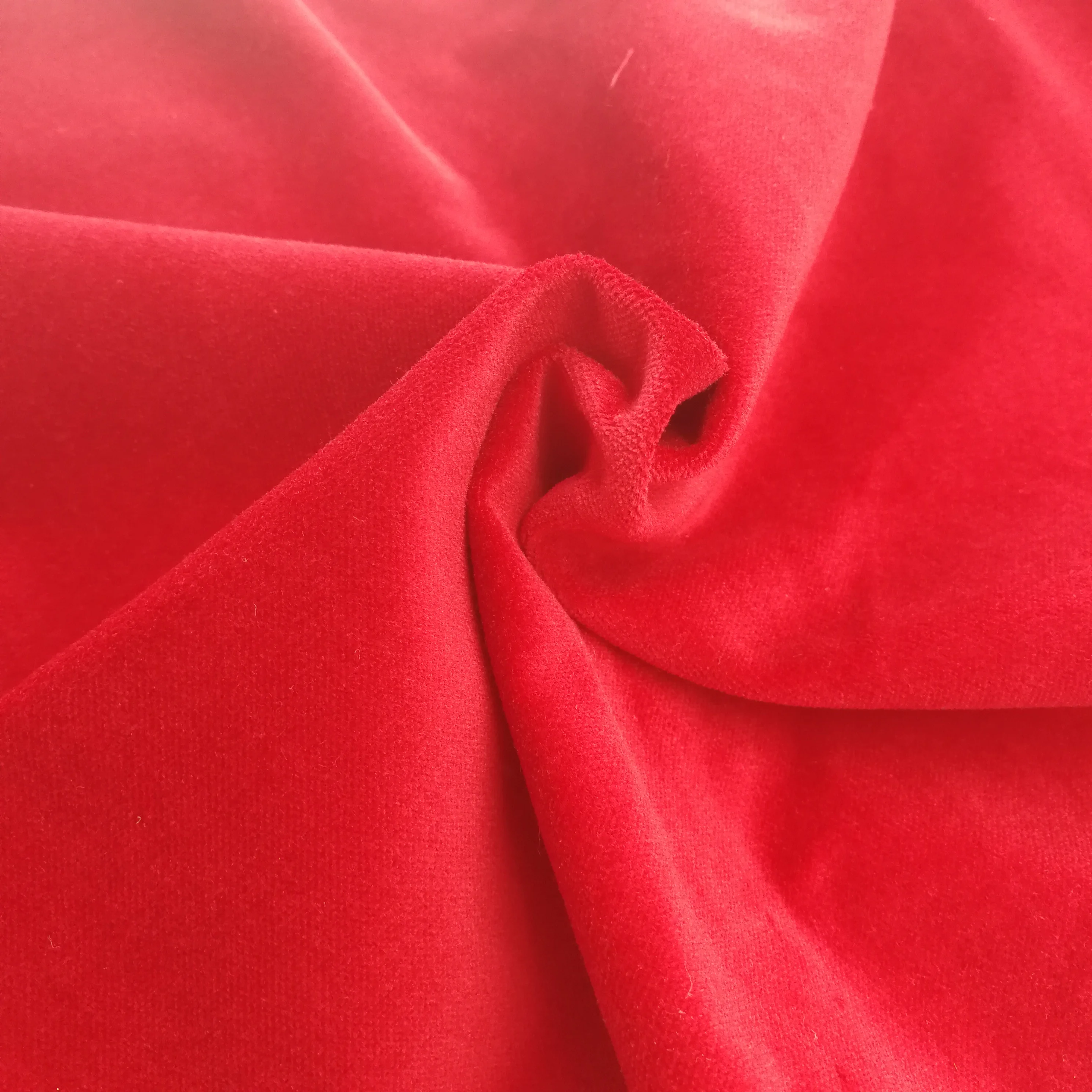 cheap price  9668 9682 96102 red cotton velvet fabric for USA curtains