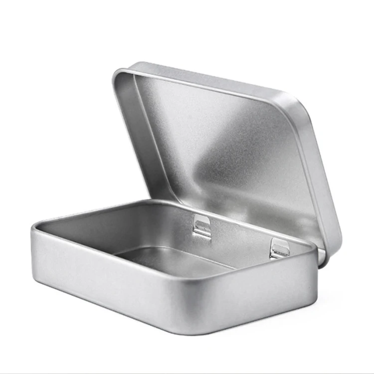 Custom Design Size Storage Gift Rectangle Hinged Metal Tin Box Packaging