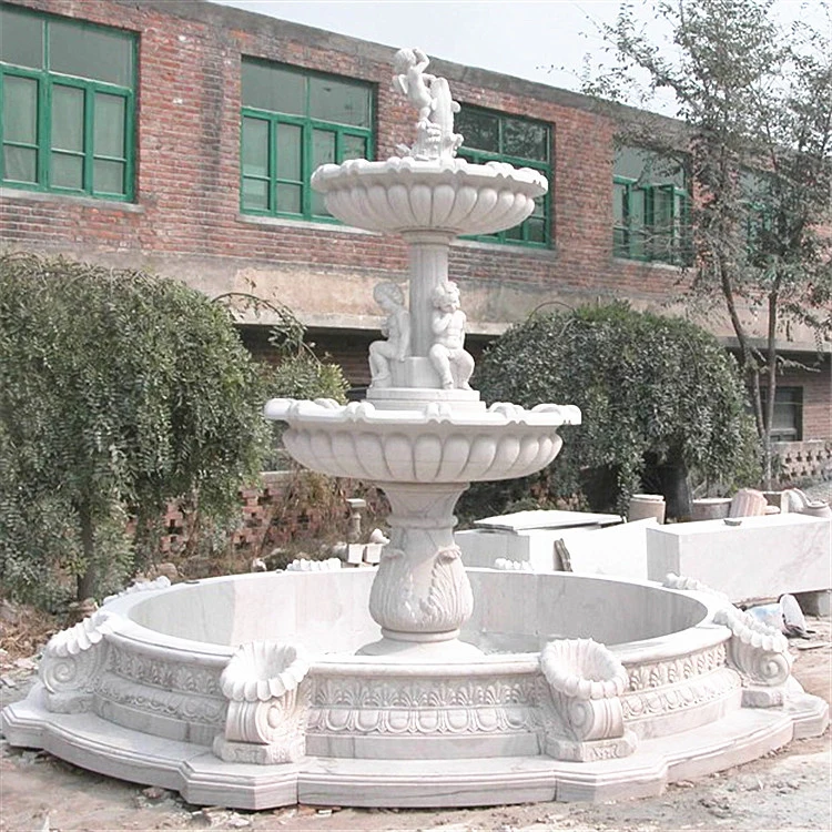 Good Price Outdoor Garden Figure Carving Natural White Marble Water Stone Fountain