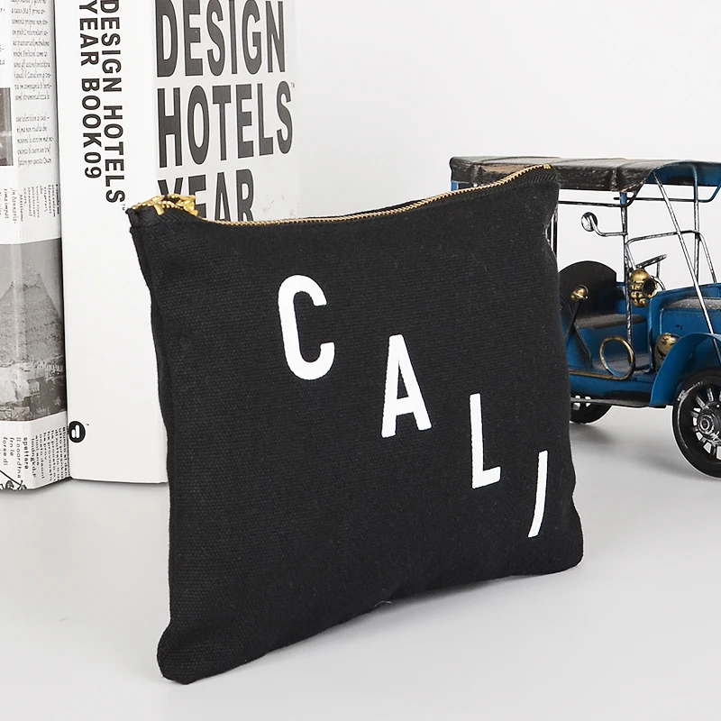 China Factory Wholesale metal zipper pouch Fashion canvas bag with zipper