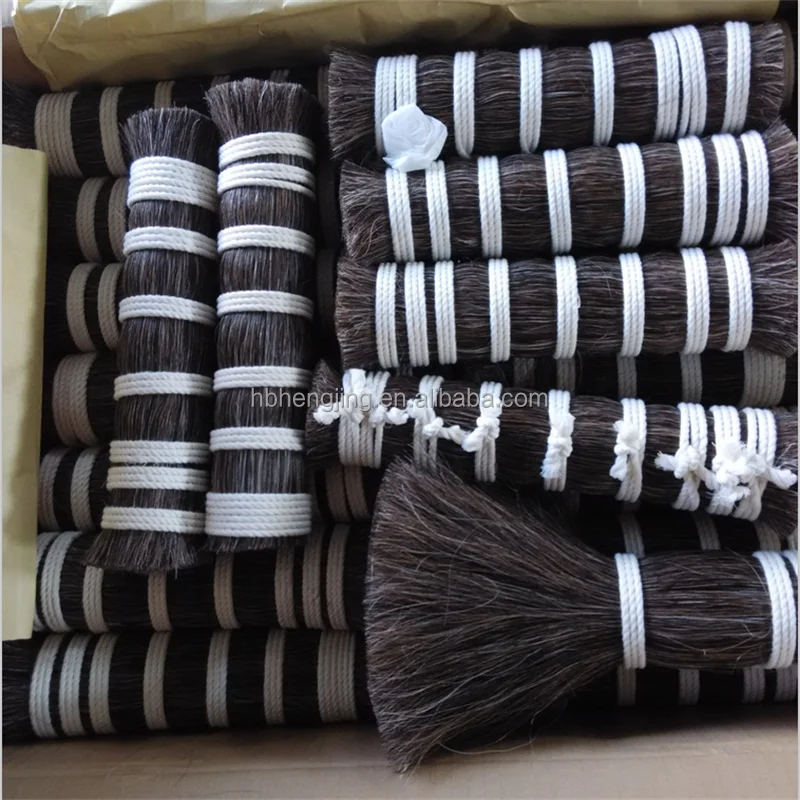 Мытые двойные/однослойные волосы конского хвоста, белые/черные/светло-серые
