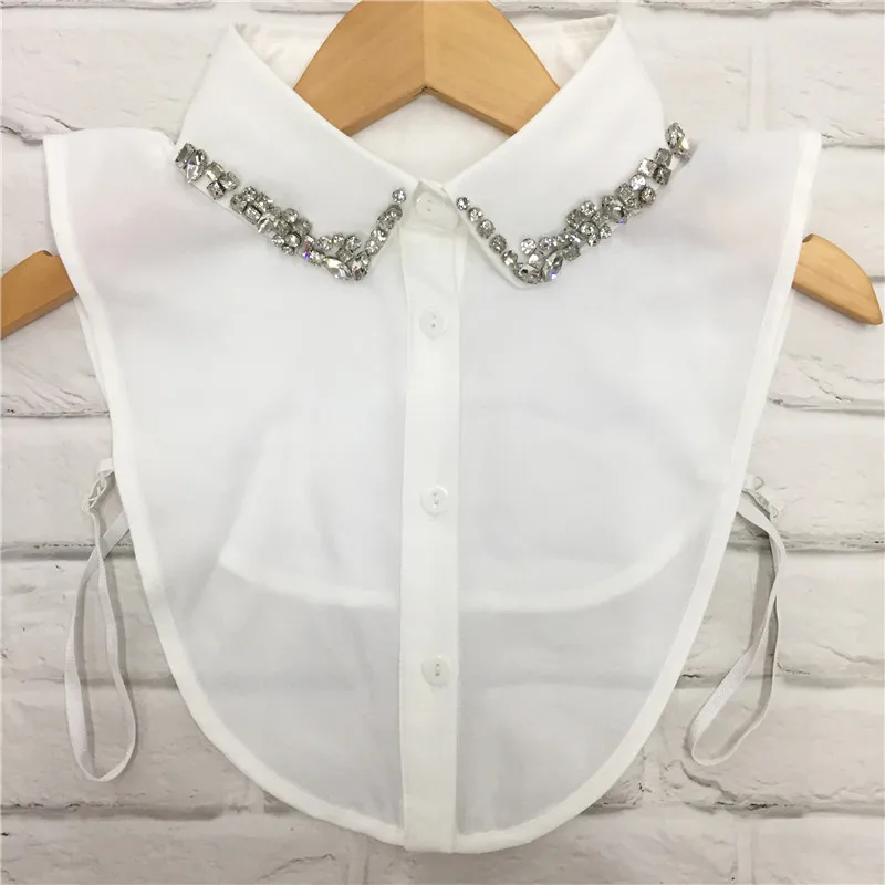 
New Detachable Blouse Half Shirts Elegant Fashion Women Fake Collar with Rhinestone 