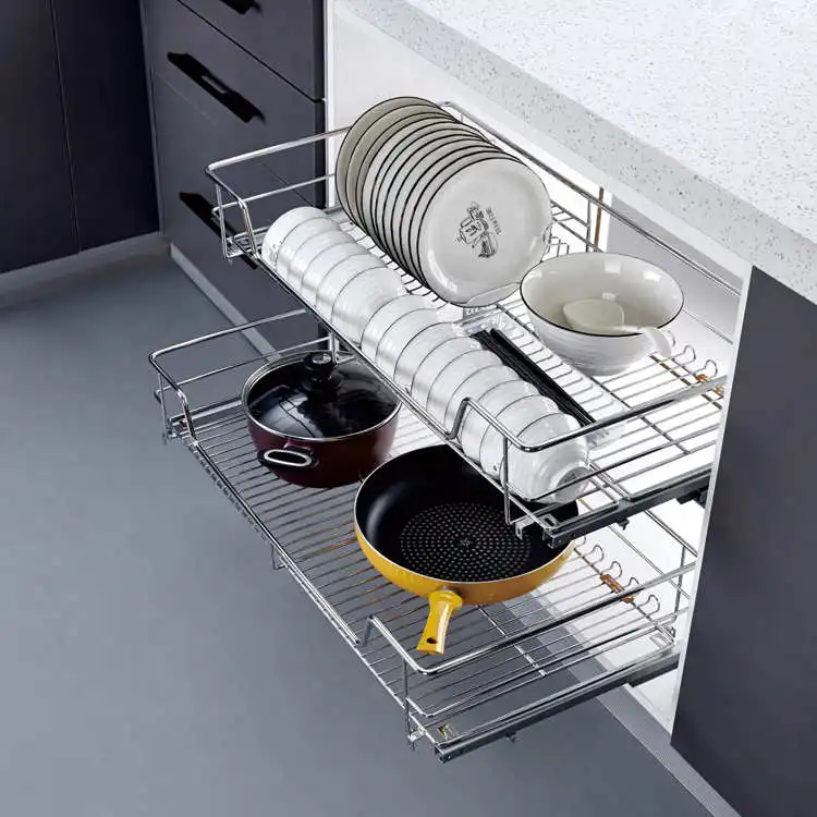 
three sided drawer basket, soft closing drawer basket , stainless steel drawer basket 