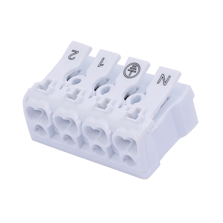 White 16A 400V 5 way Indoor Small Cable Clamp Terminal Block Electronics for Spot Lamp