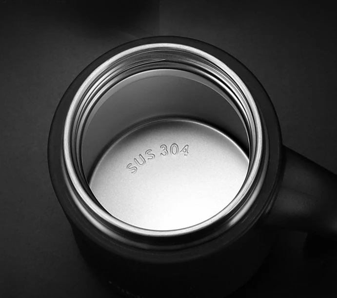 PINKAH new launched 380ml leakproof powder coated double wall insulated vacuum stainless steel mug with handle and tea filter