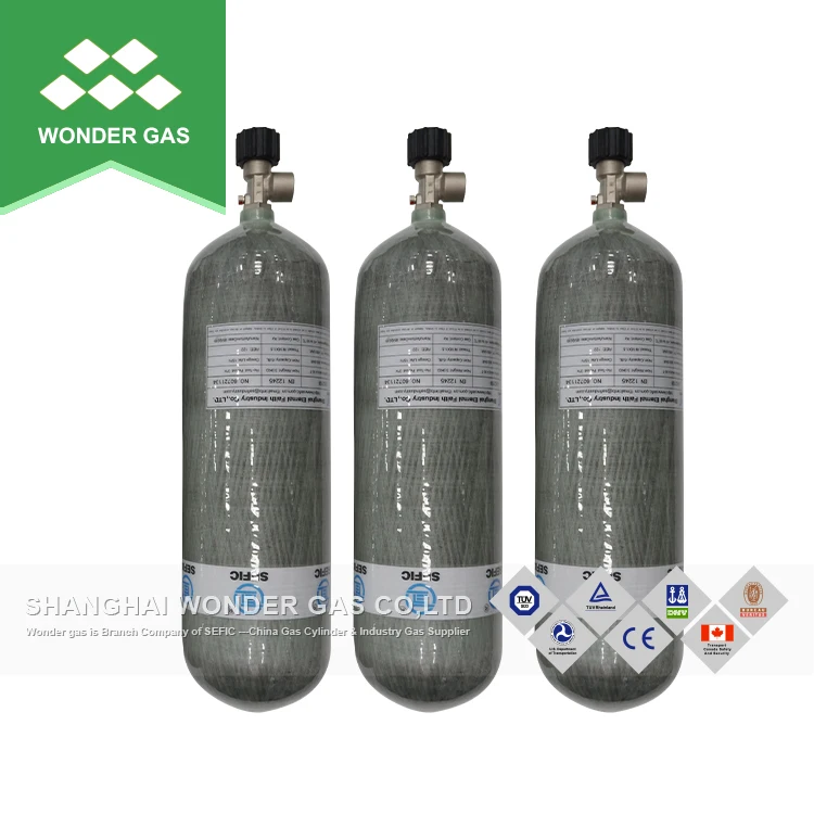 New Design 6.8L Composite Air Tank Carbon Fiber Cylinder Scuba Diving Tank