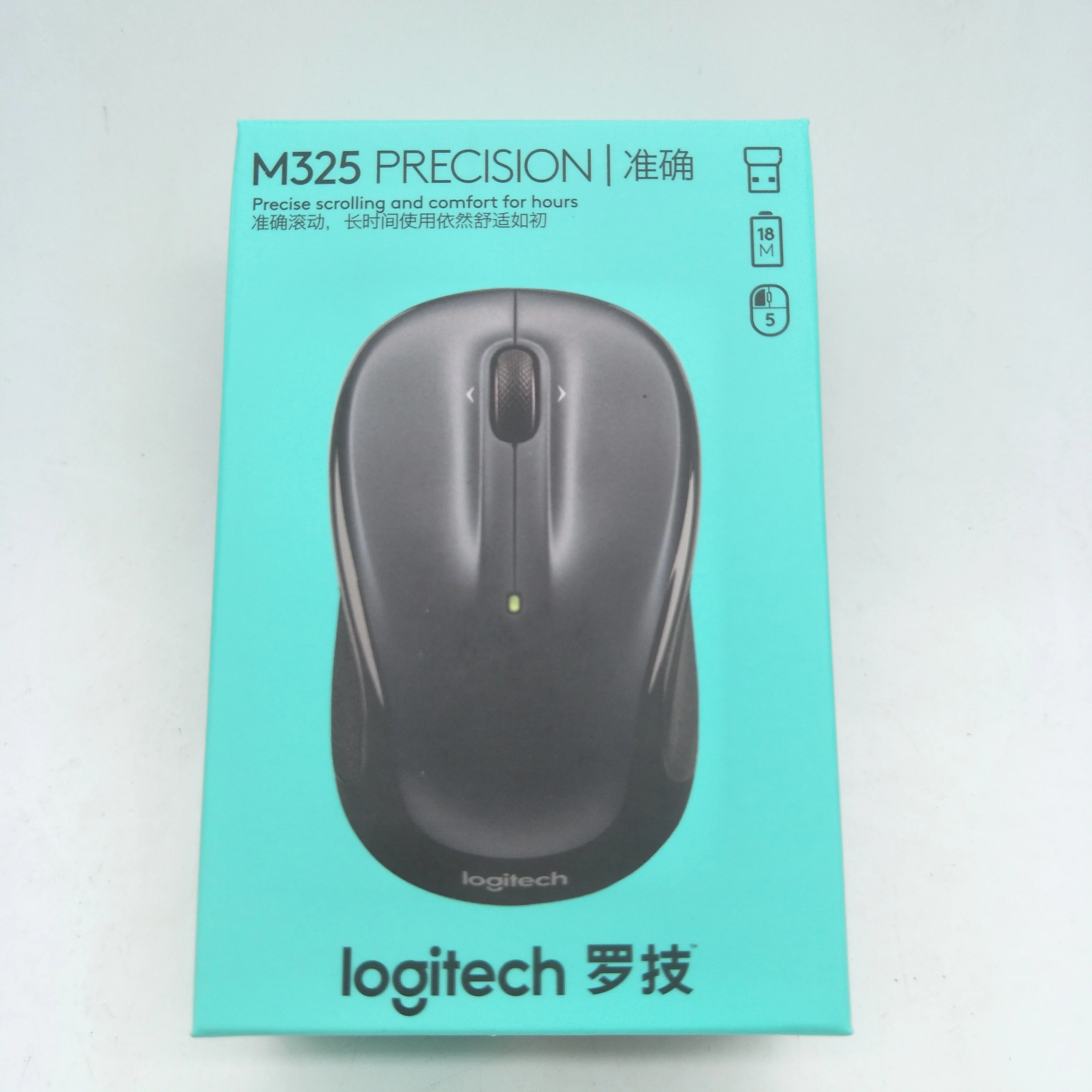 Оригинальная Черная оптическая беспроводная мышь Logitech M325 1000 точек/дюйм